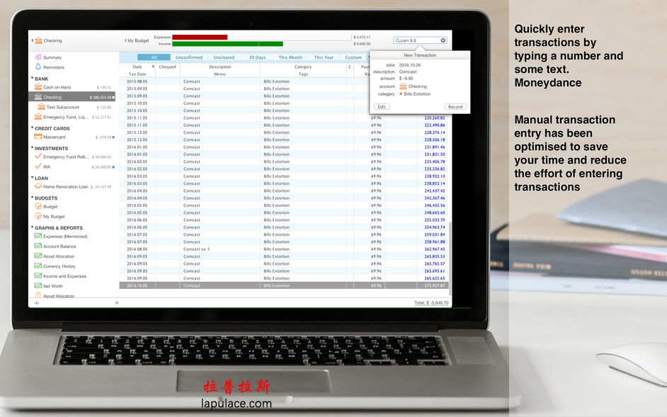 Moneydance for Mac 2017.10 全功能个人财务管理软件
