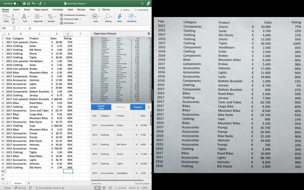 Excel for Mac展示