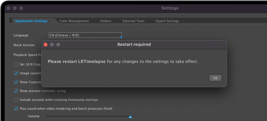 LRTimelapse提示重启软件后生效——Mac助理