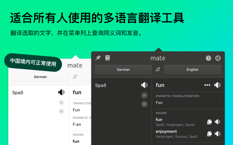 Mate Translate Mac版 v6.1.3 即时翻译软件 中文版下载