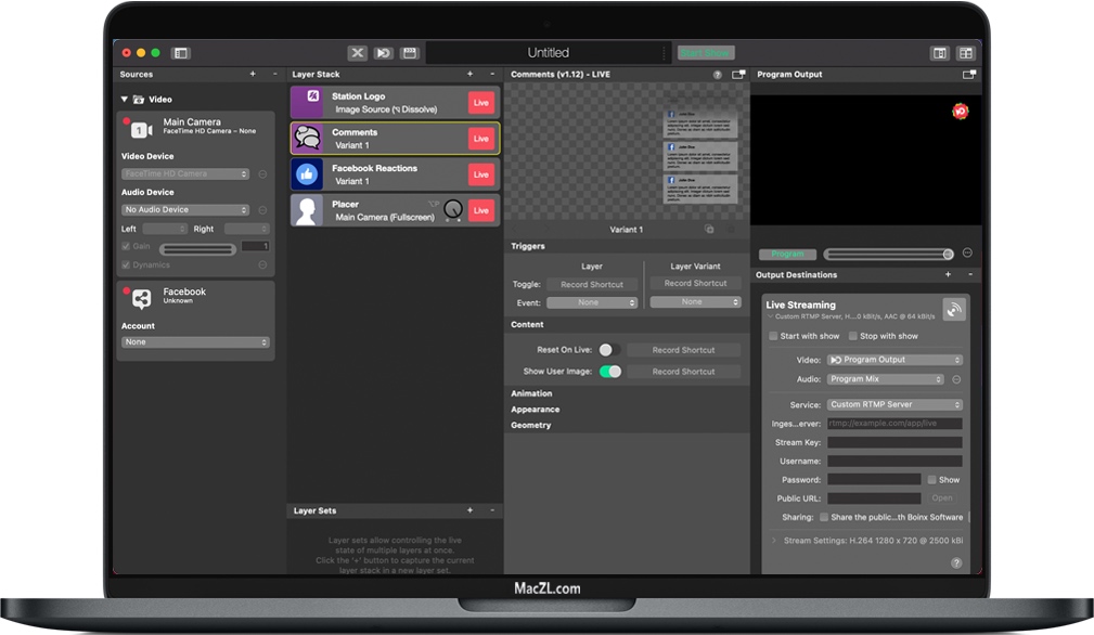 mimoLive for Mac 苹果视频引擎 直播录制软件 破解版下载
